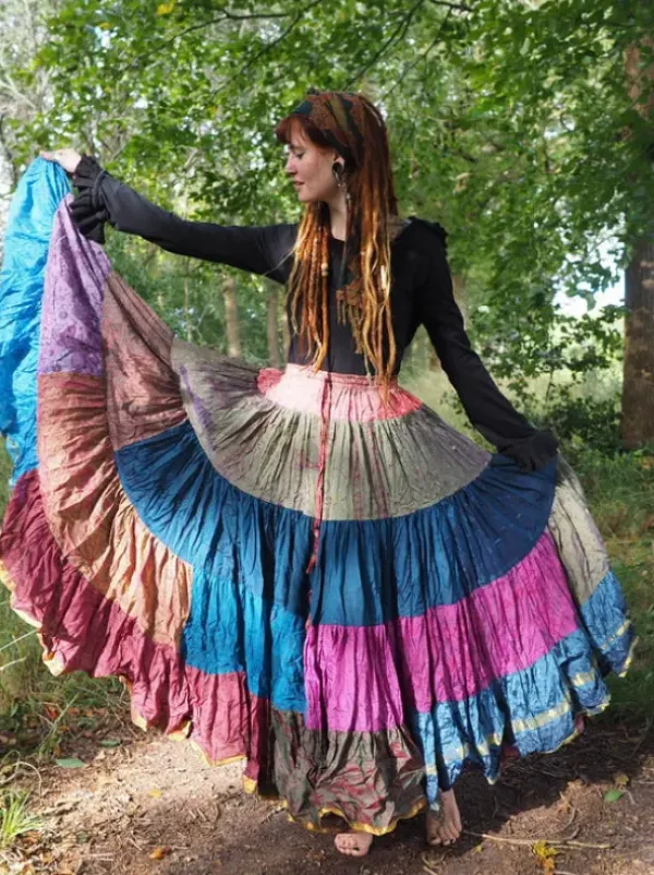 The TwoSisters Plus Size|Zijden Rokken-Zijden Gypsy Rok 437