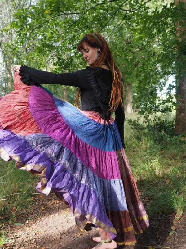 The TwoSisters Plus Size|Zijden Rokken-Zijden Gypsy Rok 437