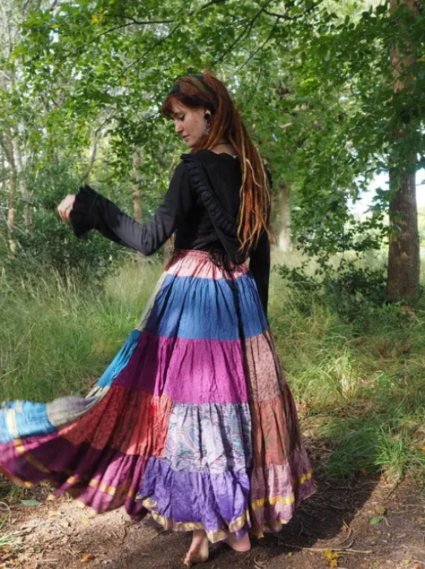 The TwoSisters Plus Size|Zijden Rokken-Zijden Gypsy Rok 437