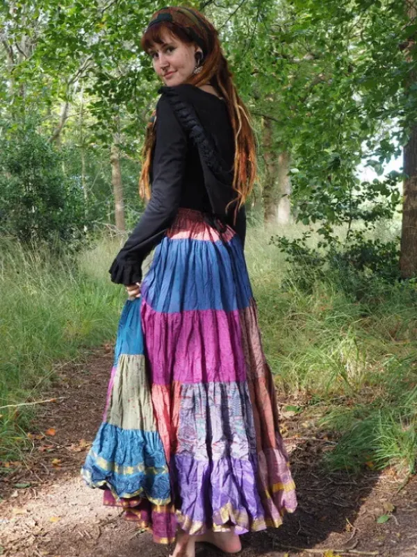 The TwoSisters Plus Size|Zijden Rokken-Zijden Gypsy Rok 437
