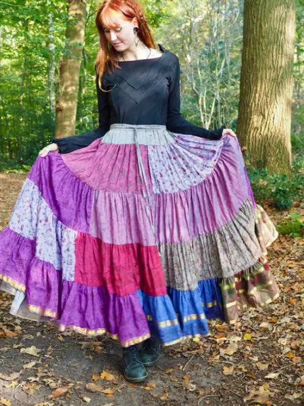 The TwoSisters Plus Size|Zijden Rokken-Zijden Gypsy Rok 391