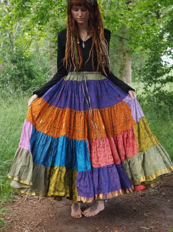 The TwoSisters Plus Size|Zijden Rokken-Zijden Gypsy Rok 348