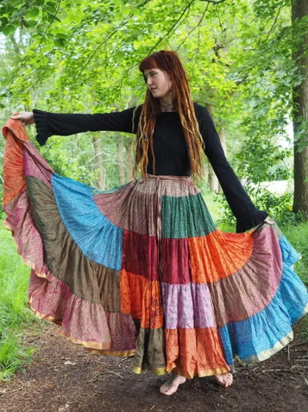 The TwoSisters Plus Size|Zijden Rokken-Zijden Gypsy Rok 301