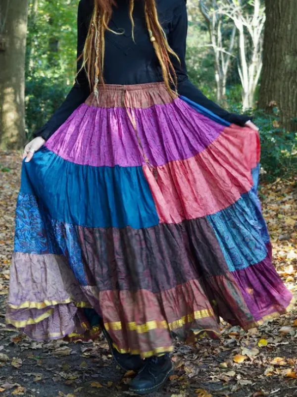 The TwoSisters Plus Size|Zijden Rokken-Zijden Gypsy Rok 422
