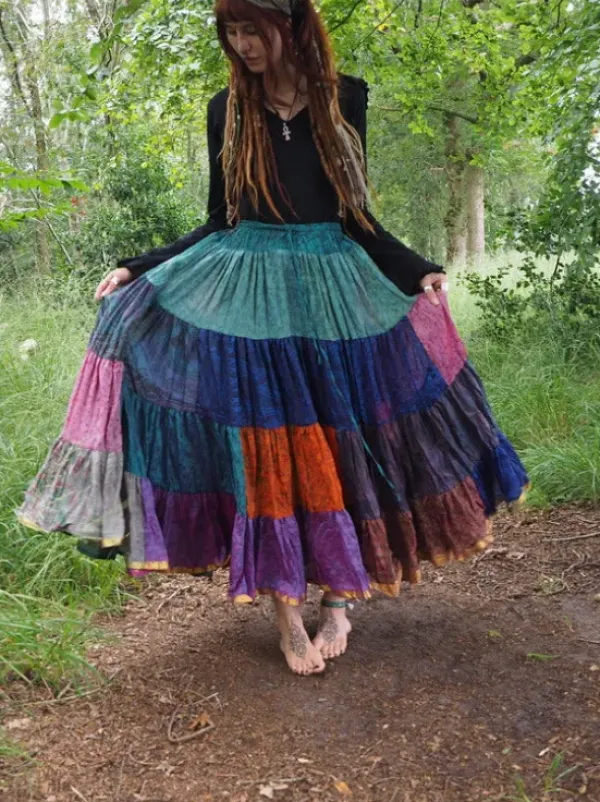 The TwoSisters Zijden Rokken|Plus Size-Zijden Gypsy Rok 355