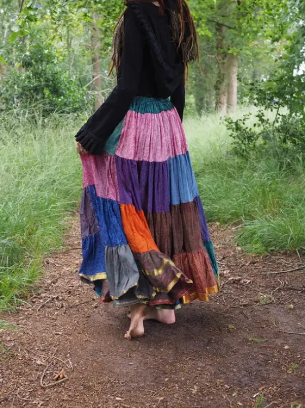 The TwoSisters Zijden Rokken|Plus Size-Zijden Gypsy Rok 355