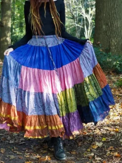 The TwoSisters Plus Size|Zijden Rokken-Zijden Gypsy Rok 418