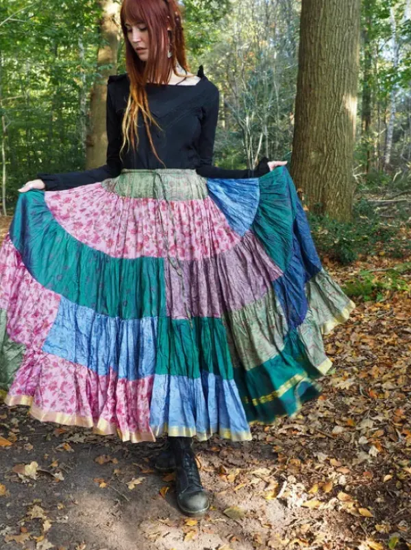 The TwoSisters Zijden Rokken|Plus Size-Zijden Gypsy Rok 402