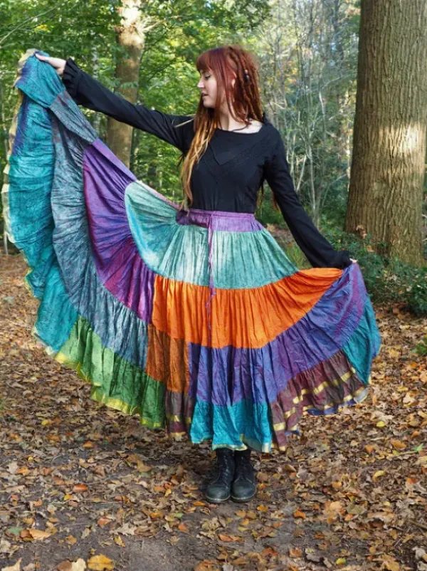 The TwoSisters Plus Size|Zijden Rokken-Zijden Gypsy Rok 398