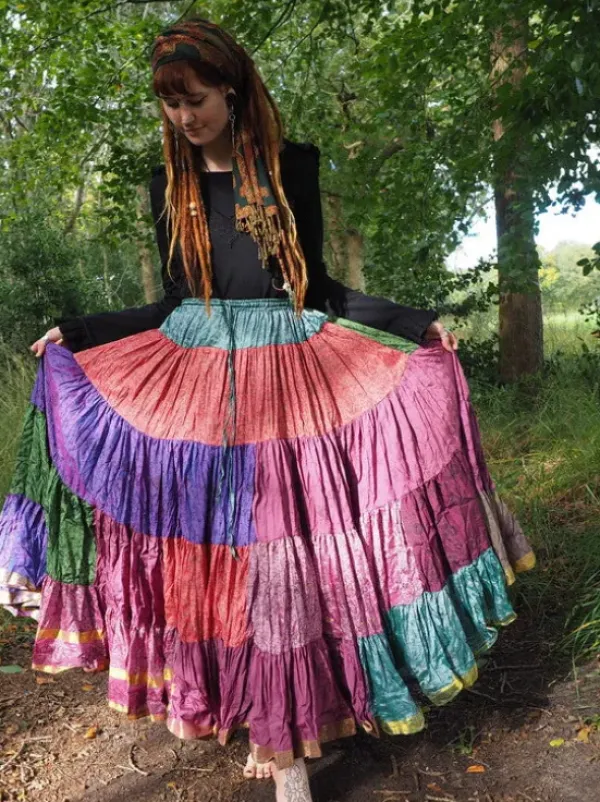 The TwoSisters Plus Size|Zijden Rokken-Zijden Gypsy Rok 448
