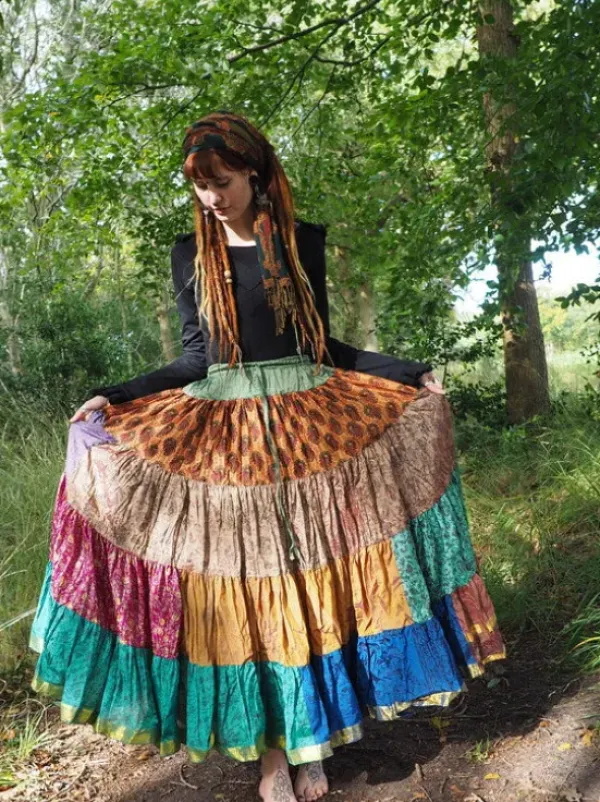 The TwoSisters Plus Size|Zijden Rokken-Zijden Gypsy Rok 445