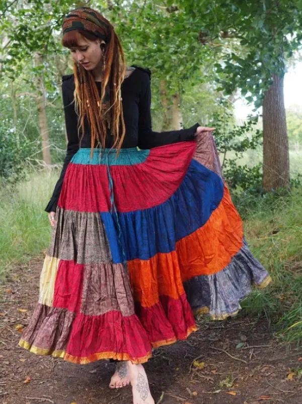The TwoSisters Plus Size|Zijden Rokken-Zijden Gypsy Rok 453