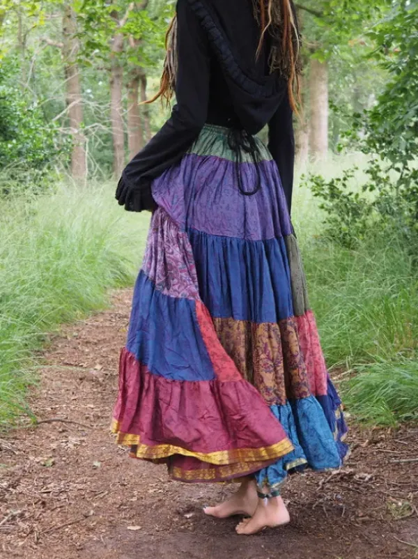 The TwoSisters Plus Size|Zijden Rokken-Zijden Gypsy Rok 341