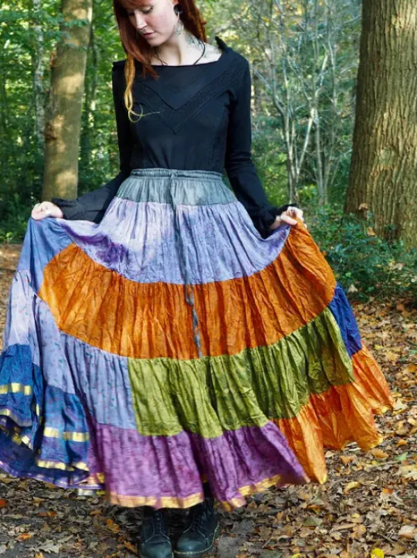 The TwoSisters Plus Size|Zijden Rokken-Zijden Gypsy Rok 393