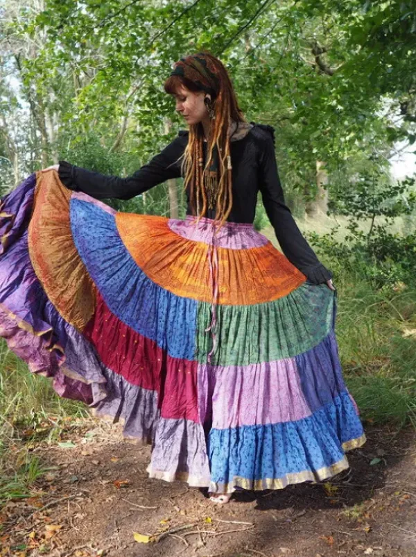 The TwoSisters Plus Size|Zijden Rokken-Zijden Gypsy Rok 443