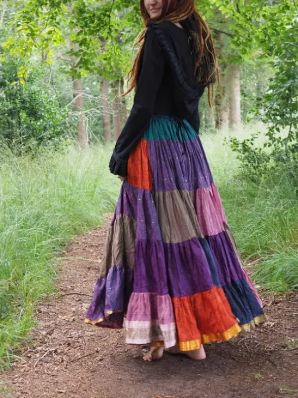 The TwoSisters Plus Size|Zijden Rokken-Zijden Gypsy Rok 353
