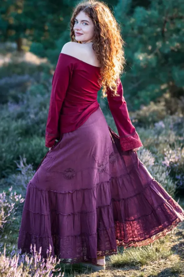 The TwoSisters Plus Size|Plus Size-Ziva Rok Marroon rood