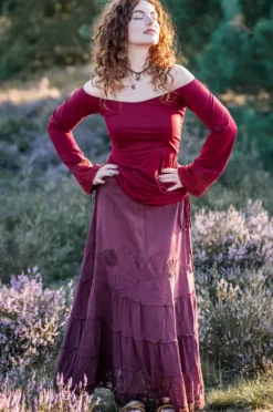 The TwoSisters Plus Size|Plus Size-Ziva Rok Marroon rood