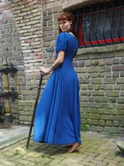 The TwoSisters Plus Size|Plus Size-Zomer Berkana Jurk Korenblauw