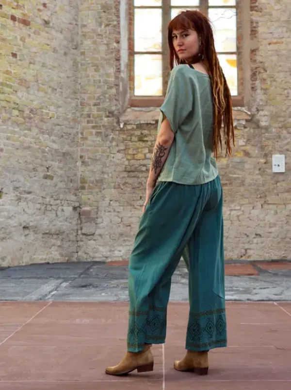 The TwoSisters Nomad Chic Collectie|Broeken-Zora Broek Petrol