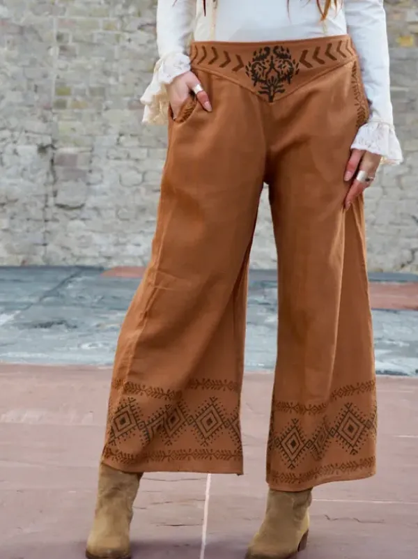 The TwoSisters Nomad Chic Collectie|Broeken-Zora Broek Terracotta